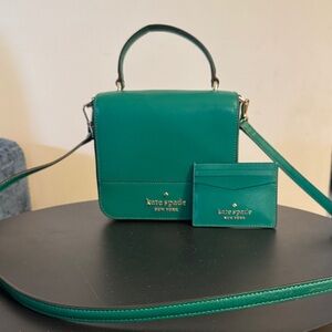 Kate Spade Green Mini Crossbody Bag with Cardholder